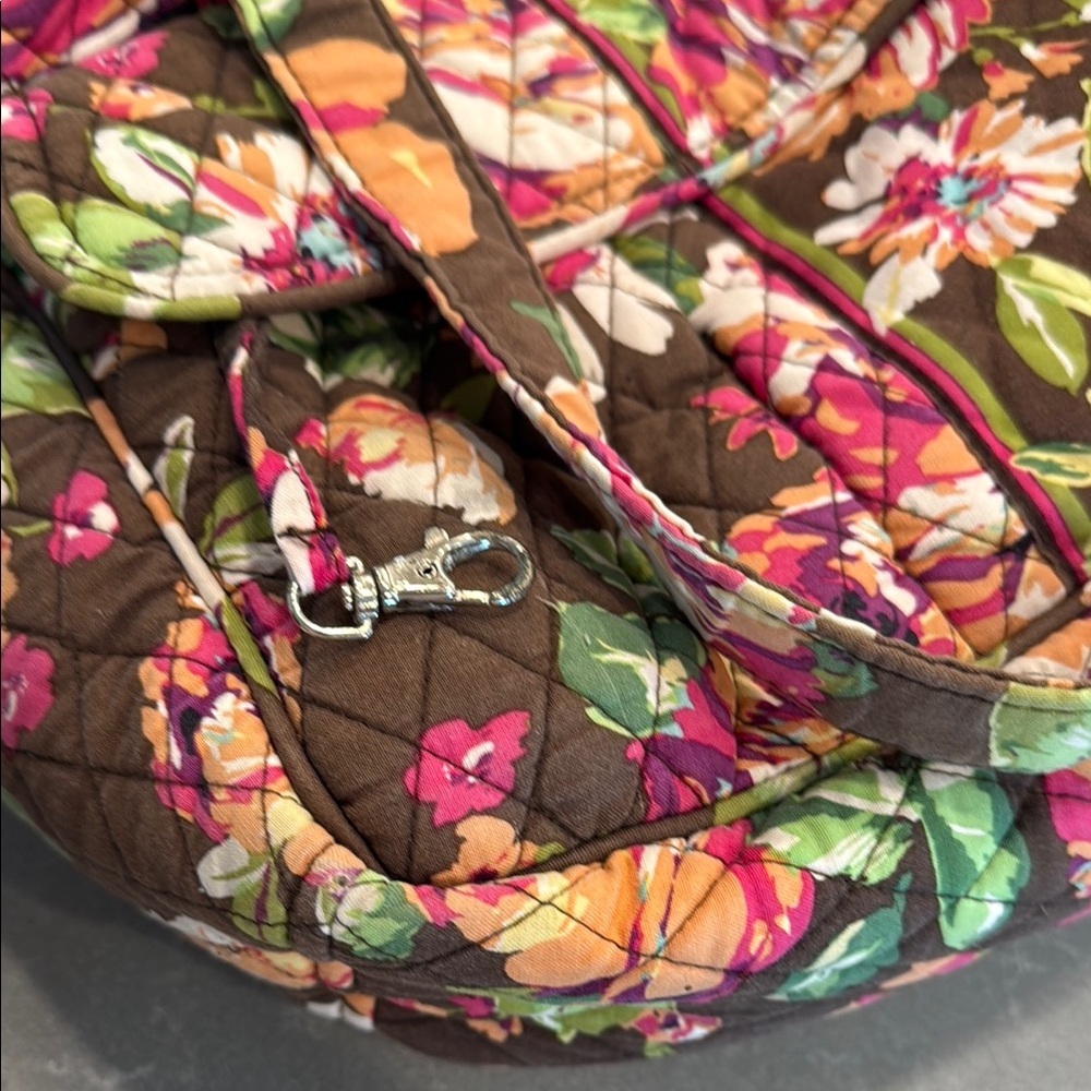 Vera Bradley Pink and Green Floral Quilted Diaper Bag - Picture 6 of 6